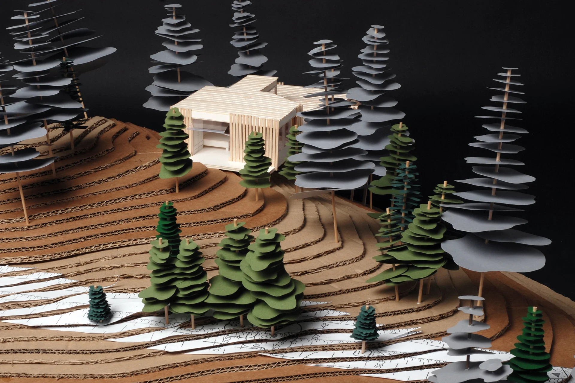 Maquette - façade ouest - espace nuit